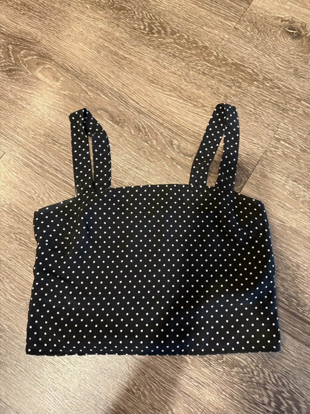 Polka dot, doubled lined, crop top, size M, black